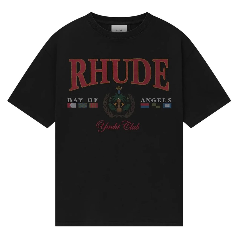 RHUDE BAY OF ANGELS YACHT TEE BLACK SIZE L